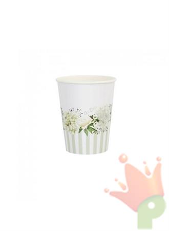 BICCHIERI 250CC FLORAL WHITE 8PZ