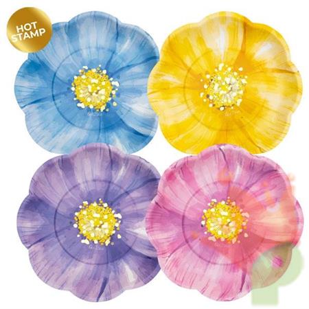 PIATTI FORMA FIORE 20CM COLORI ASSORTITI 8PZ