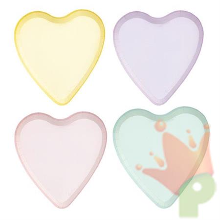 PIATTI 17X18CM CANDY HEARTS COLORI ASSORTITI PASTELLO 8PZ