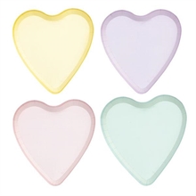 PIATTI 17X18CM CANDY HEARTS COLORI ASSORTITI PASTELLO 8PZ