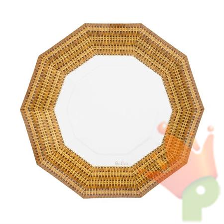 PIATTI 23X24CM DECORO RATTAN 8PZ