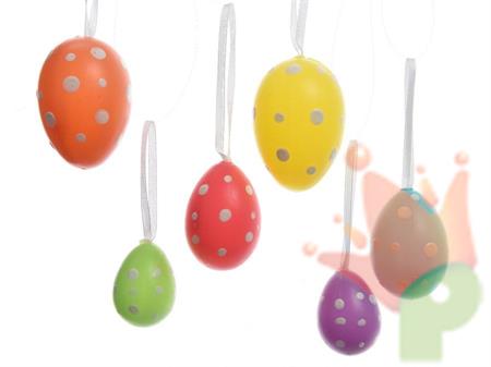 UOVA DECORATE IN PLASTICA COLORI ASSORTITI 4X6CM 12PZ