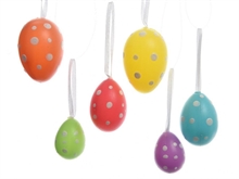 UOVA DECORATE IN PLASTICA COLORI ASSORTITI 4X6CM 12PZ
