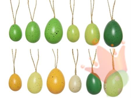 UOVA IN PLASTICA DECORATE 6CM COLORI ASSORTITI 12PZ