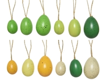 UOVA IN PLASTICA DECORATE 6CM COLORI ASSORTITI 12PZ