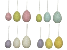 UOVA IN PLASTICA COLORATE GLITTERATE 6CM 12PZ