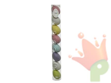 UOVA IN PLASTICA COLORATE GLITTERATE 5CM 8PZ