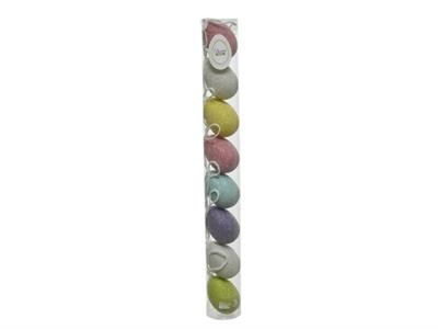 UOVA IN PLASTICA COLORATE GLITTERATE 5CM 8PZ