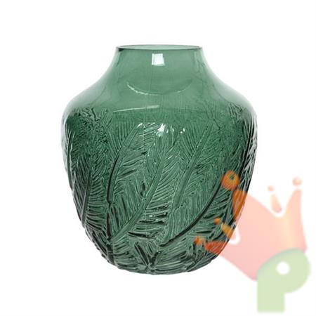 VASO IN VETRO 18X20CM VERDE SCURO