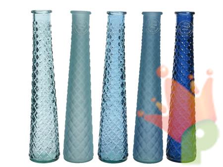VASO IN VETRO AZZURRO/AZZURRO OPACO/BLU/BLU OPACO/BLU SCURO 32CM