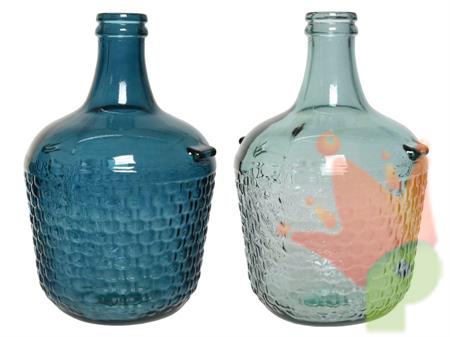 VASO IN VETRO 20X30CM CELESTE/BLU