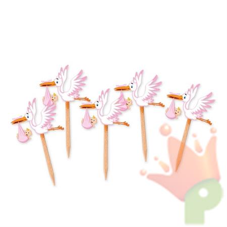 PICKS SAGOMATI CICOGNA NUVOLA ROSA 25PZ