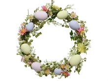 GHIRLANDA 31CM CON UOVA FIORI E FOGLIE