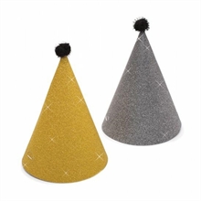 CAPPELLINI GLITTER ORO/ARDESIA CON POM POM 6PZ