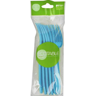 FORCHETTE COMPOSTABILI MATER-B TURCHESE 6PZ
