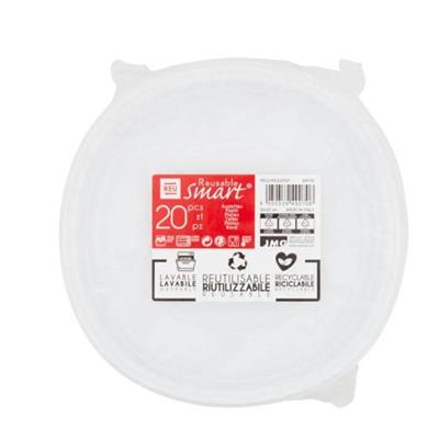 PIATTI LIKE 22X22CM RIUTILIZZABILI BIANCHI 20PZ