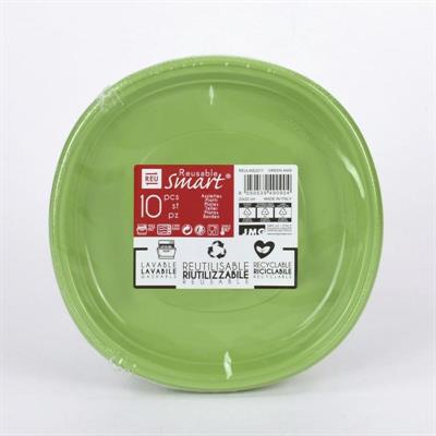 PIATTI LIKE 22X22CM RIUTILIZZABILI VERDE 10PZ