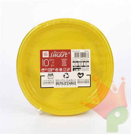 PIATTI LIKE 22X22CM RIUTILIZZABILI GIALLO 10PZ