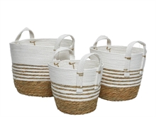 CESTINO TONDO CON MANICI PICCOLO 24X21CM