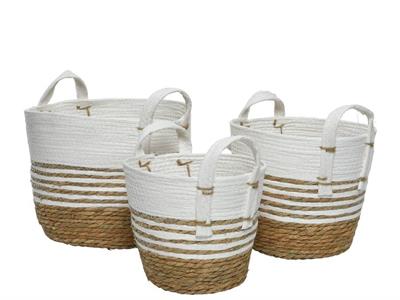CESTINO TONDO CON MANICI GRANDE 34X27CM