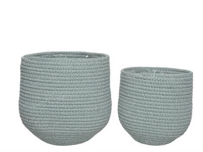 CESTINO IN CORDA ACQUA MARINA PICCOLO 17X17X19CM
