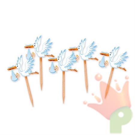 PICKS SAGOMATI CICOGNA NUVOLA CELESTE 25PZ