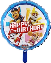 PALLONCINO MYLAR 18 INCH - 45 CM PAW PATROL HAPPY BIRTHDAY