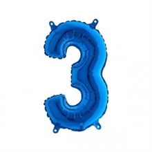 PALLONCINO MYLAR 14 INCH NUMERO 3 BLU