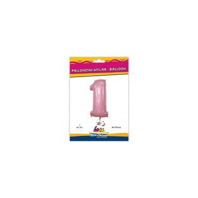 PALLONCINO MYLAR 40 INCH NUMERO 1 ROSA