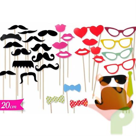 PHOTO BOOT OCCHIALI BAFFI E BOCCHE ASSORTITI 32PZ