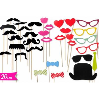 PHOTO BOOT OCCHIALI BAFFI E BOCCHE ASSORTITI 32PZ