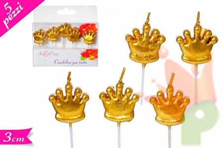 CANDELINE CORONE ORO PARTY SET 5PZ