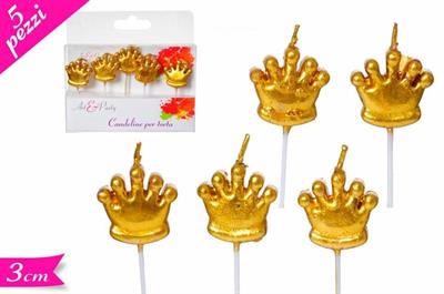 CANDELINE CORONE ORO PARTY SET 5PZ