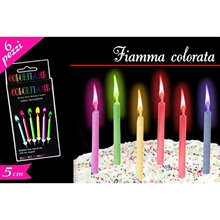 SET CANDELINE FIAMMA COLORATA 6PZ
