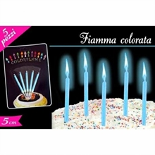 SET CANDELINE FIAMMA COLORE CELESTE 5PZ