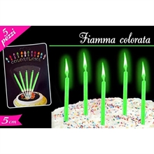 SET CANDELINE FIAMMA COLORE VERDE 5PZ