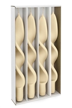 CANDELA STELO TORCIGLIONE AVORIO CONFEZIONE DA 4 PZ