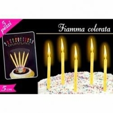 SET CANDELINE FIAMMA COLORE GIALLO 5PZ