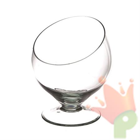 COPPA VETRO TAGLIO OBLIQUO H.15,5 D.10 CM