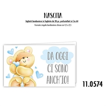 BIGLIETTINI PER BOMBONIERE NASCITA CELESTE 20 PZ