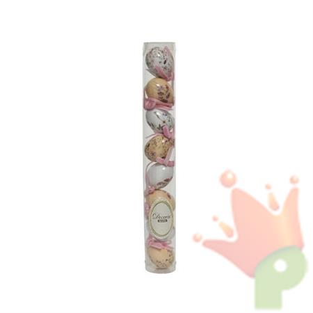 DECORAZIONE FORMA UOVO  ASS. DIAM.3 CONF DA 8PZ