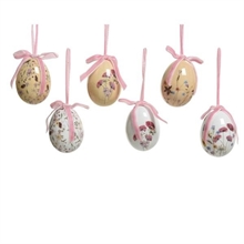 DECORAZIONI FORMA UOVO CONFEZIONE 6 PZ   ASS. D.4 CM