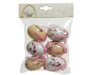 DECORAZIONI FORMA UOVO CONFEZIONE 6 PZ   ASS. D.4 CM
