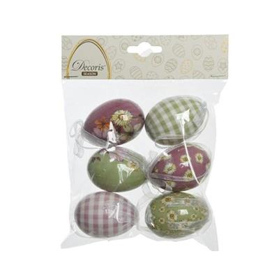 DECORAZIONE FORMA UOVO CONFEZIONE DA 6 PZ  ASS. D.4 CM