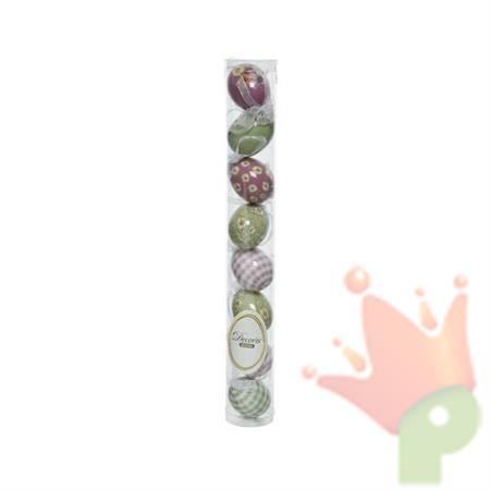 DECORAZIONE FORMA UOVO CONFEZIONE DA 8 PZ 6 ASS D. 3 CM