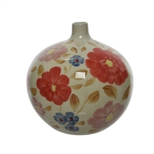 VASO DECORATO CON FIORI 20X20,5CM