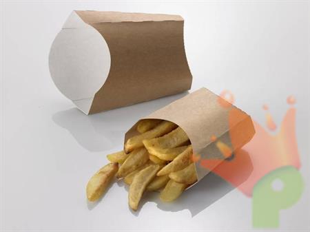 BOX FRITTI KRAFT AVANA/BIANCO 13X5,5X13 CM 100 PZ