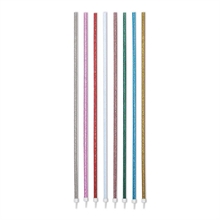 CANDELINE FILI LUMINOSI 16 CM + SUPPORTO MULTICOLOR GLITTER 16PZ