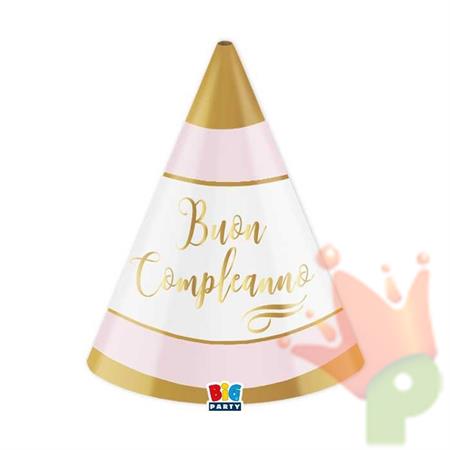 CAPPELLINI BUON COMPLEANNO CHIC ROSA 6 PZ