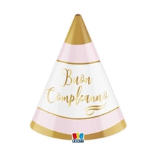 CAPPELLINI BUON COMPLEANNO CHIC ROSA 6 PZ